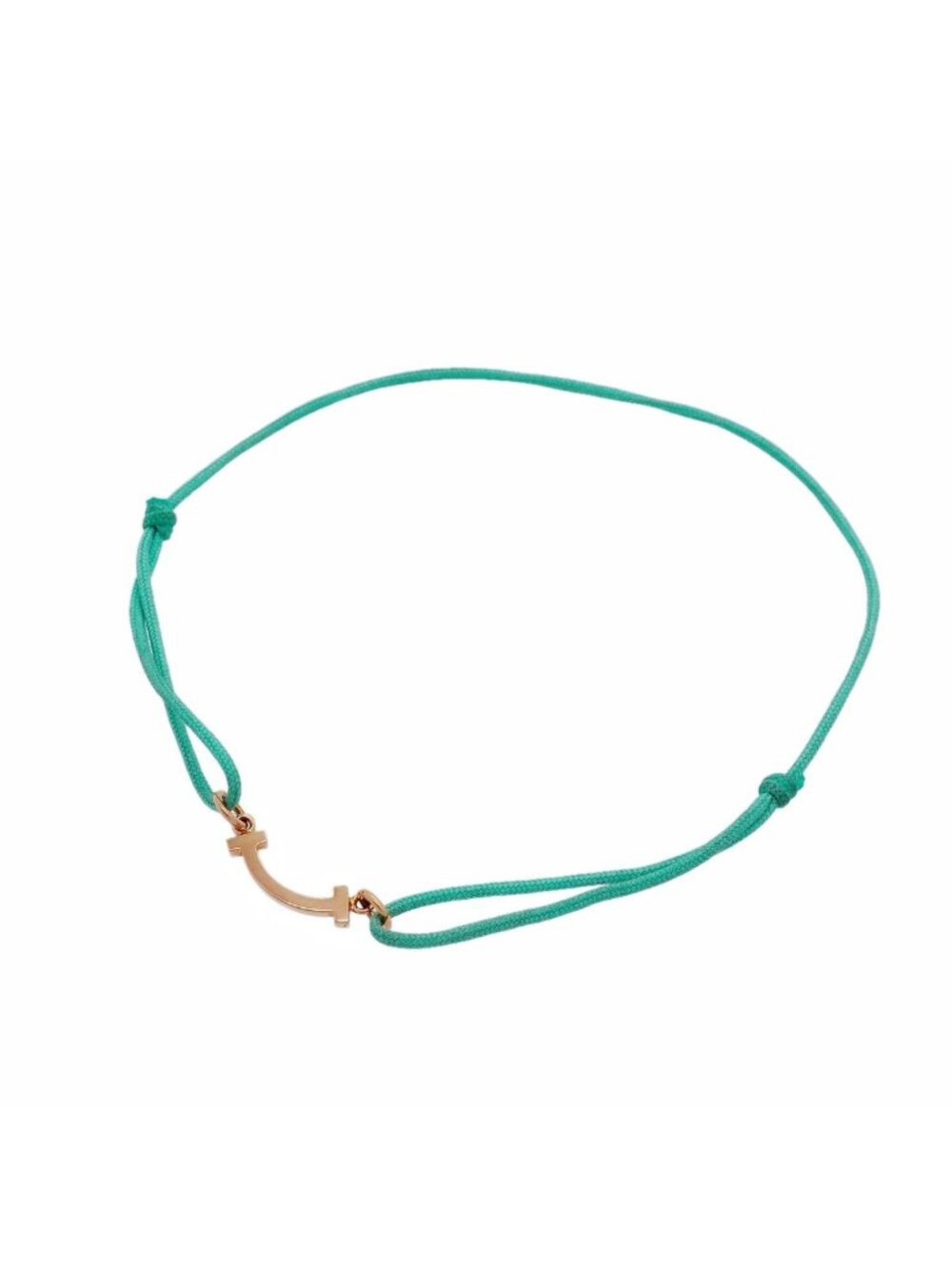 Tiffany & Co Bracelet T Smile Code Mini 18k Pink Gold Blue